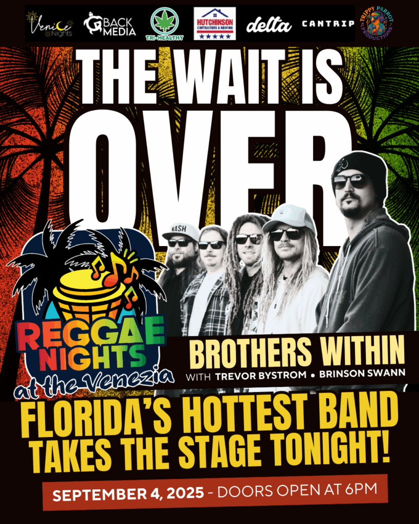 Reggae Nights at the Venezia, Sept 4, 2025 — Brothers Within with Trevor Bystrom & Brinson Swann live in Venice, FL.