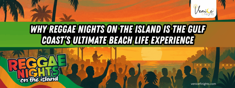 Reggae Nights on the Island poster promoting Venice Reggae Festival on Florida’s Gulf Coast.